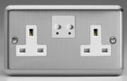 Varilight - 13 Amp 2 Gang Twin - WiFi - Switched Socket - Matt Chrome - White product image