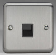 Matt Chrome - Telephone Sockets - Black Inserts product image