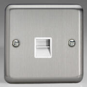 Matt Chrome - Telephone Sockets - White Inserts product image