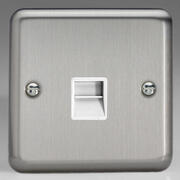 Matt Chrome - Telephone Sockets - White Inserts product image