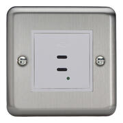 Matt Chrome - 13 Amp 2 Gang Socket c/w 2 x USB Sockets product image 6
