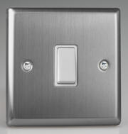 Varilight - Brushed Stainless Steel - White - Light Switches product image