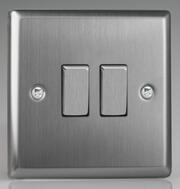 Varilight - Brushed Stainless Steel - White - Light Switches product image 2