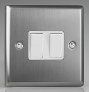 Varilight - Brushed Stainless Steel - White - Light Switches product image 2