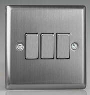 Varilight - Brushed Stainless Steel - White - Light Switches product image 3