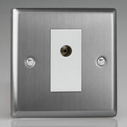 Varilight - Brushed Stainless Steel - White - TV Coaxial Aerial Sockets product image 6