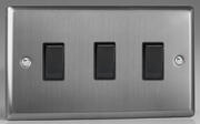 Varilight - Brushed Stainless Steel - Black - Light Switches product image 4