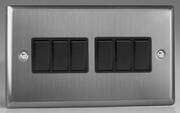 Varilight - Brushed Stainless Steel - Black - Light Switches product image 6