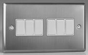 Varilight - Brushed Stainless Steel - White - Light Switches product image 6