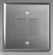 Varilight - PowerGrid - 1 Gang Grid Plate - c/w Grid Frame - Brushed Steel product image 2