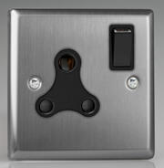 Varilight - Brushed Stainless Steel - Black - 3 Pin Sockets product image 3