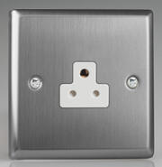Varilight - Brushed Stainless Steel - White - 3 Pin Sockets product image
