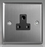 Varilight - Brushed Stainless Steel - Black - 3 Pin Sockets product image 2