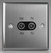 Varilight - Brushed Steel - Black - TV Coaxial Aerial Sockets product image 4