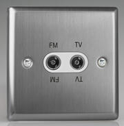 Varilight - Brushed Stainless Steel - White - TV Coaxial Aerial Sockets product image 5