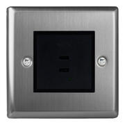 Varilight - Brushed Stainless Steel - Steel/Black - 13 Amp 2 Gang Switched Sockets + 2 x USB product image 4
