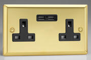 Victorian Brass - USB Sockets with Black Inserts product image 3