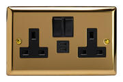 Victorian Brass - USB Sockets with Black Inserts product image 3