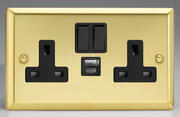 Victorian Brass - USB Sockets with Black Inserts product image 2