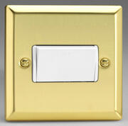 Victorian Brass - White - 3 Pole 10A Fan Isolator Switch product image