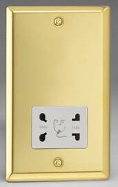 Victorian Brass - Shaver Sockets with White Inserts product image