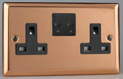 Varilight - 13 Amp 2 Gang Twin WiFi Switched Socket - Copper/Black product image