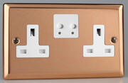 Varilight - 13 Amp 2 Gang Twin WiFi Switched Socket - Copper/White product image