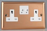 Varilight - 13 Amp 2 Gang Twin WiFi Switched Socket - Copper/White product image