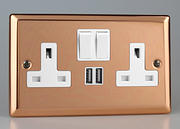 Varilight Copper Sockets USB White product image