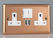 Varilight Copper Sockets USB White product image