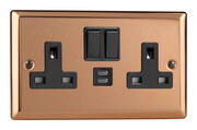 2 Gang 13A Socket + 2 x USB outlets - Copper product image 3