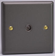 Varilight - TV Coaxial Aerial Socket - Vogue Slate Grey product image