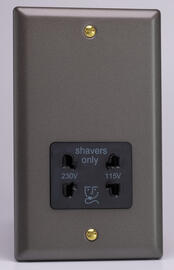 Varilight - Dual Voltage Shaver Socket - Vogue Slate Grey product image