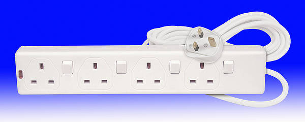 4 Way Trailing Extension Socket with Remote Control c/w Lead