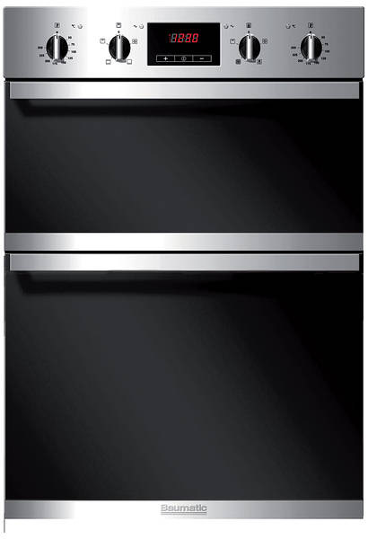 60cm Built in Fan Double Oven LED Programmer Stainless Steel