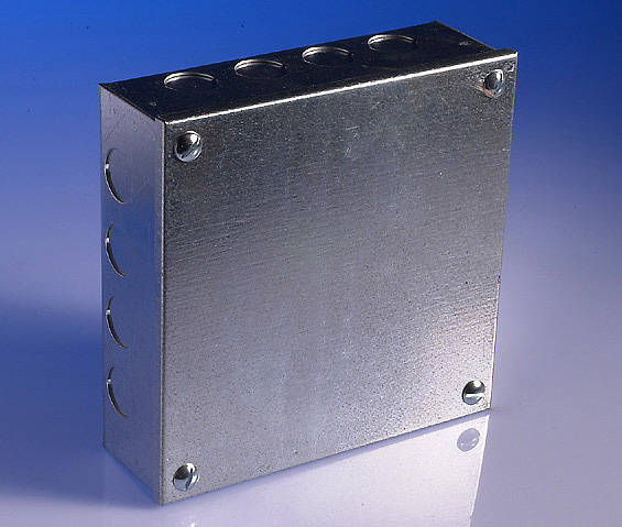 Galvanised Adaptable Box with Knockouts 6 x 6 x 2" 