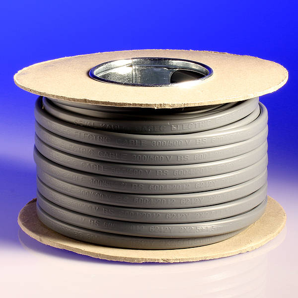 6242Y Grey 2.5mm 25 Amp 3 Core Twin & Earth Grey Cable PVC Insulated Cut Length 5 metre