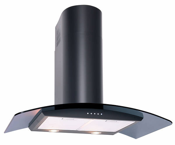 Black curved cooker hood hotsell