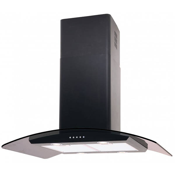 Black curved glass cooker hood cheap