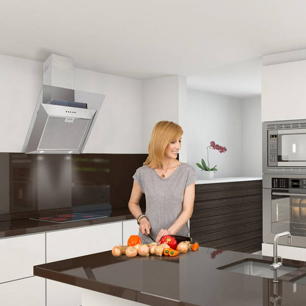 70cm angled shop cooker hood