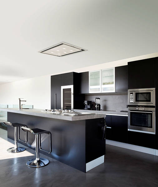 90cm Anzi Ceiling Cooker Hood 1200m hr Slimline Motor Stainless Steel Luxair LA 90 ANZI SS