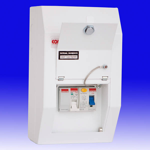 Shower Unit 63 Amp 30mA RCD (Type A) c/w 50 Amp MCB Metal Contactum