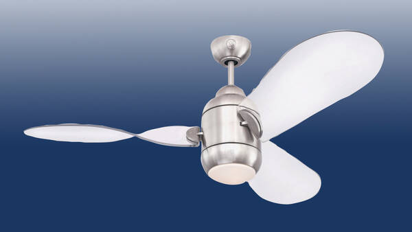 Julien Ceiling Fan Brushed Nickel Clear, Ceiling Fans With Clear Acrylic Blades
