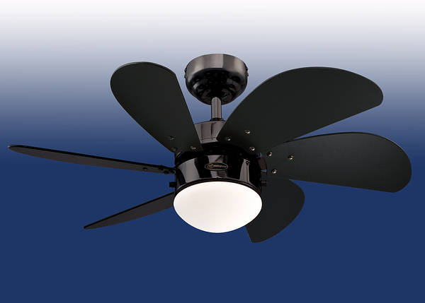 30 76cm Turbo Swirl Ceiling Fan Light Kit Metal Black Blades Westinghouse 78711 - 36 Inch Ceiling Fan With Light Kit