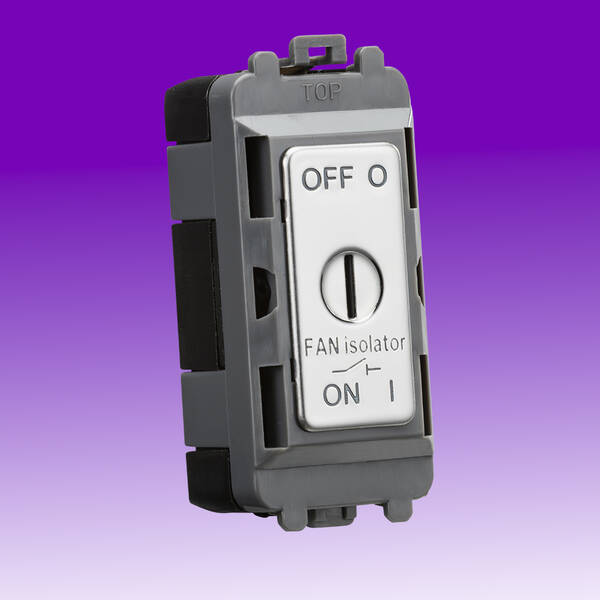 10 Amp FAN Isolator Key Switch Module - Polished Chrome | Knightsbridge