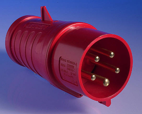 415v 32 Amp 5 Pin Plug - Red wiring accessories 