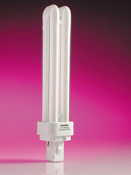 White Crompton Compact Fluorescent D type 2 Pin CLD26SW 3500k 