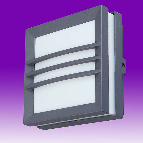 Mini Seine Sq Led Wall Light With 3 Bars Graphite C W Opal Glass Lutec