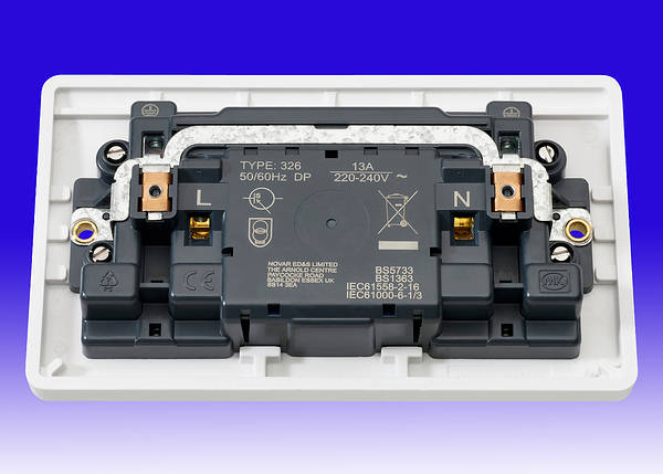 13A Twin DP Switched Socket with 2 x USB 2.0A White