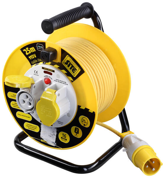 25Mtr 16 Amp Cable Extension Reel - 110v | BG (LVCT2516/2-MP)